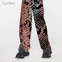 Lychee женские брюки Harajuku с эластичной резинкой на талии и широкими штанинами, женские брюки с разноцветным принтом змеиной кожи, повседневные свободные осенние женские штаны
