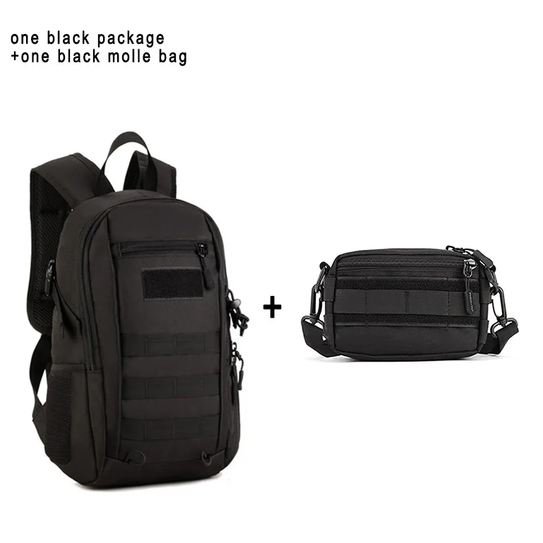black and molle bag 12л военно-тактический рюкзак, Детская Военная Тактическая Сумка, Детская школьная Водонепроницаемая маленькая сумка, альпинистский походный мини-рюкзак - Цвет: black and molle bag