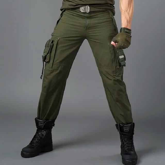 $US $25.65  Fashion Mens Cargo Pants Tactical Pants Male Casual Mens Army Clothing Work Wear Many Pocket Combat