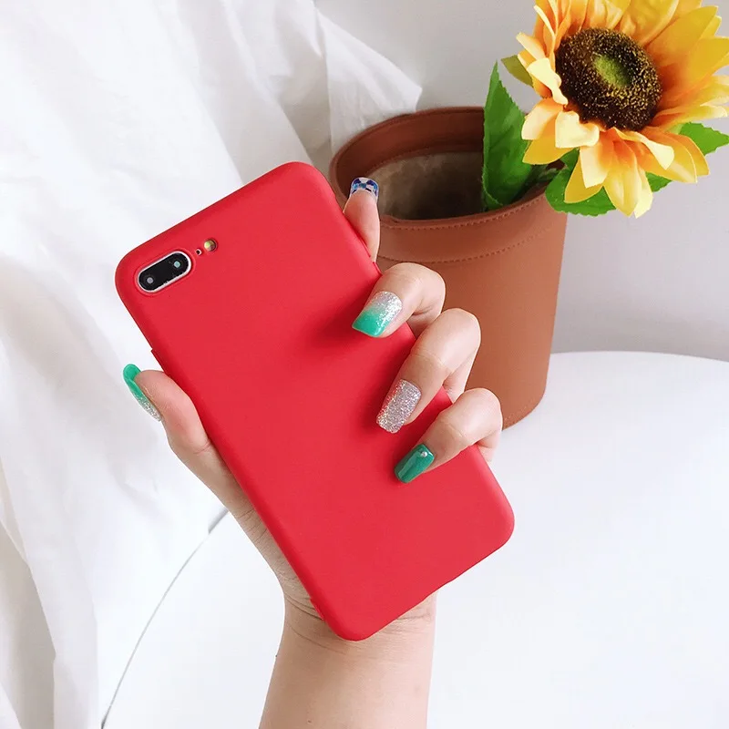 Candy Color IPhone7 Mobile Phone Case Girl Heart Fashion Generous IPhone8plus Packaging Anti-fall iPhoneX | Мобильные телефоны и