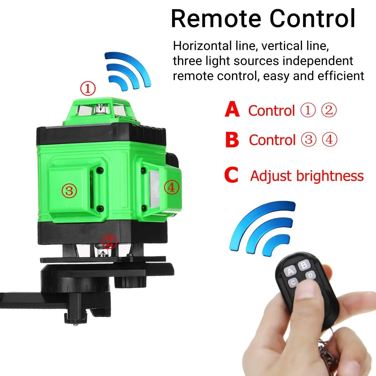 Laser Level 3D 16 Lines Adjustable 360 Self Leveling Horizontal Vertical Cross Green Laser Waterpro