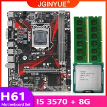 H61 placa-mãe lga 1155 conjunto kit com processador cpu intel core i5 3570 e 8gb (2*4gb) memória de desktop ddr3 ram usb2.0 H61M-H