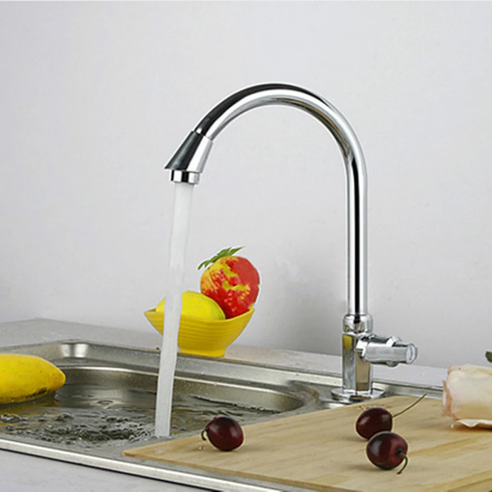 

Kitchen Bathroom Faucet 360 Degree Rotating Kitchen Sink Basin Tap Stainless Steel Spout One-handle Chrome Faucet