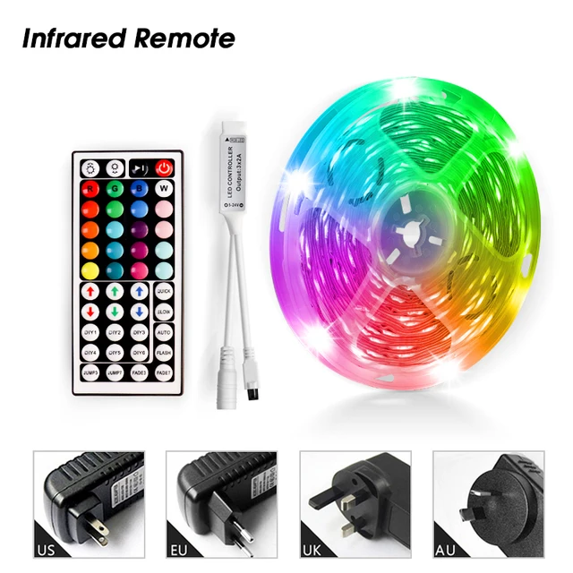 WIFI LED Strip Lights Bluetooth RGB Led light 5050 SMD Flexible 20M 15M  DC WIFI 24K/44K Control+Adapter IR control