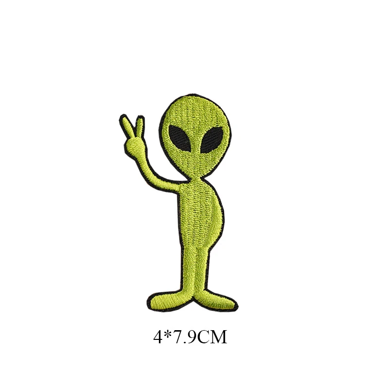 UFO нашивки для Глажка одежды на джинсах нашивки наклейки на заказ вышитые значки большие пришельцы нашивки креативные полосы аппликация - Цвет: 2005