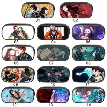 

Demon Slayer Kimetsu No Yaiba Kamado Tanjirou Nezuko Zenitsu Inosuke Cute Printed Zipper Pen Pencil Bag case Stationery Gift