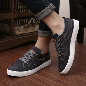 

Men sneakers 2018 new breathable canvas casual men shoes fashion flat with mans footwear lace-up comfrtable sneakers men Shoes