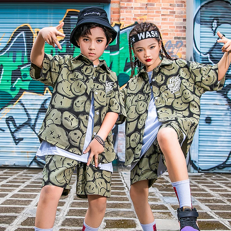 Kids Boys Girls Summer Sets Streetwear Hip Hop Short Sleeve Loose Casual  Sports Shirt Shorts Children Dance Jazz Stage Clothing - AliExpress