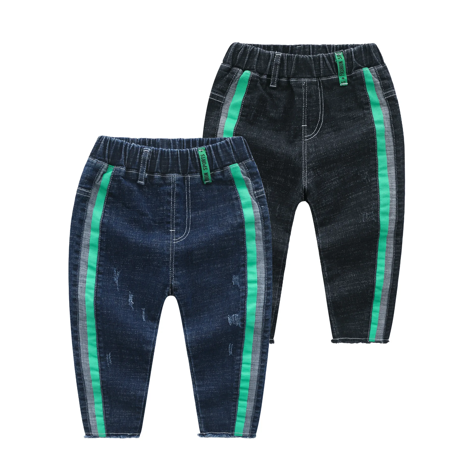 

Childrenswear BOY'S New Style Korean-style Autumn CHILDREN'S Trousers Children Autumn Boy pin tiao Jeans Childrenswear