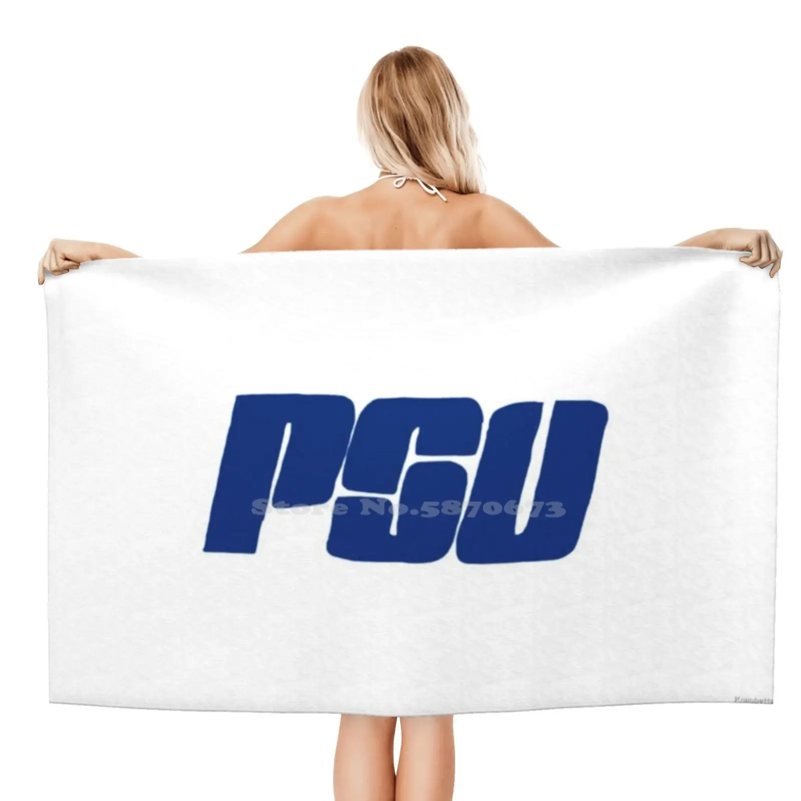 Банное полотенце из микрофибры с логотипом Psu в стиле ретро |