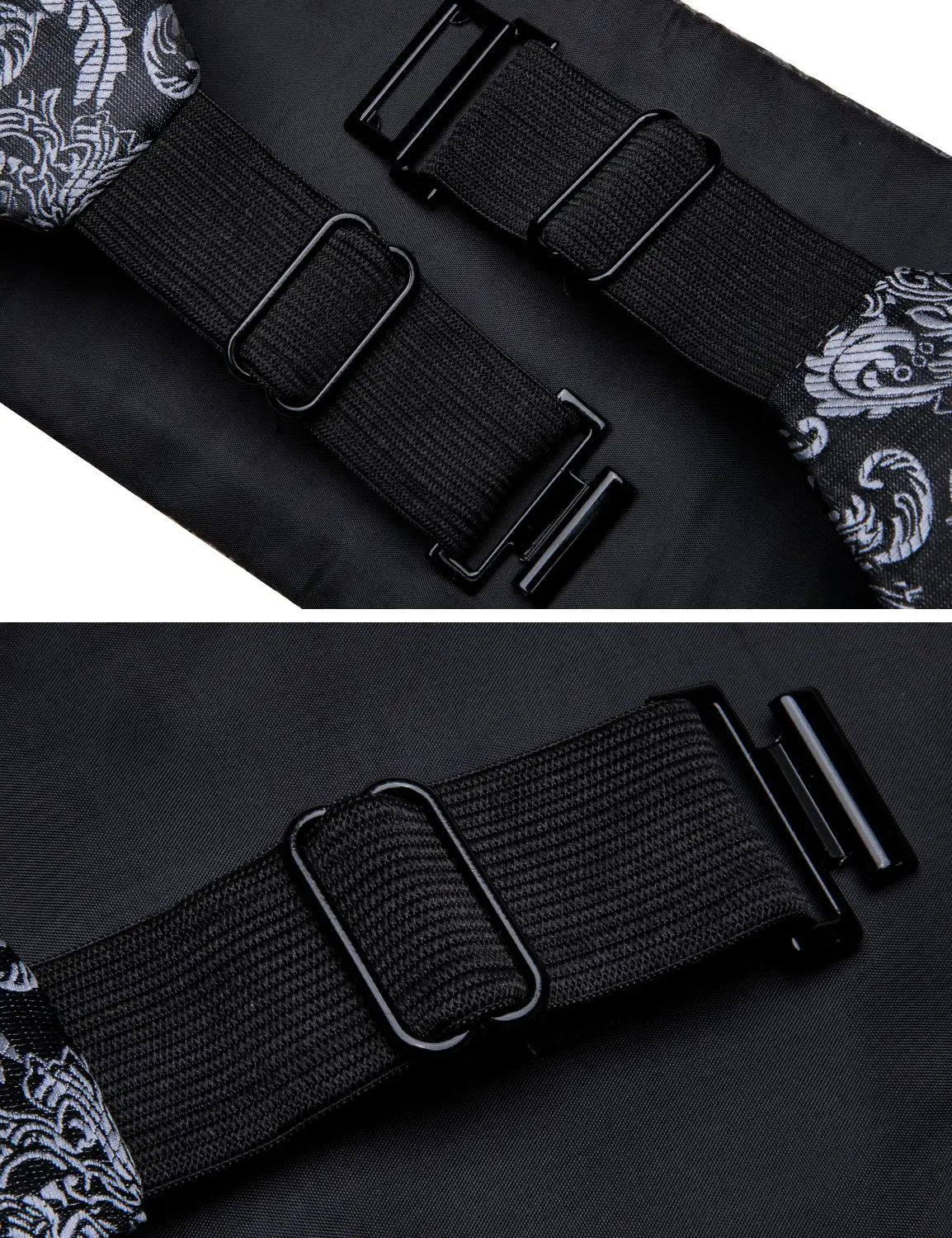 Conjunto de pajarita Floral de seda para hombre, cachemira negra Formal de esmoquin, gemelos cuadrados de bolsillo, accesorios de traje, Barry.Wang B-100
