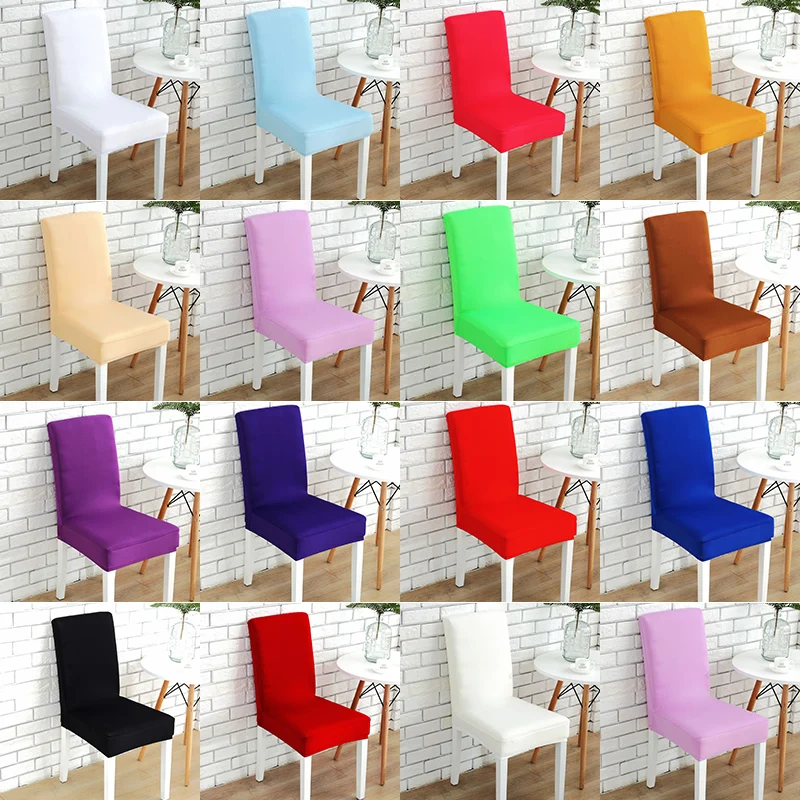 

Spandex Elastic Chair Cover Pure Color Siamese Chair Slipcover Case Computer Office Study Chair Protection Covers Removable