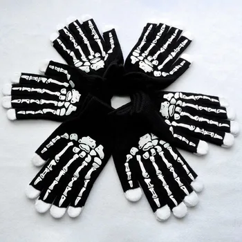 

Touch Screen Smartphones skull Tablets Luminous winter gloves Gloves knitted Men&Fashion Warm Gloves a paw glove touch