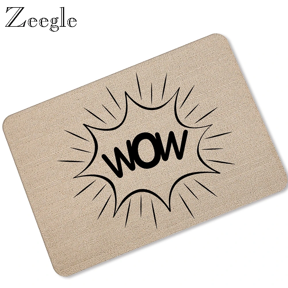 Zeegle Floor Mat Doormat Anti Slip Living Room Carpet Funny Outdoor Floor Rug Hallway Carpet Waterproof Shower Mat Bath Door Mat