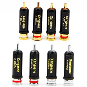 

Xangsane high-grade copper-plated rhodium RCA plug lock welding audio / video plug 4pcs gold / silver plating
