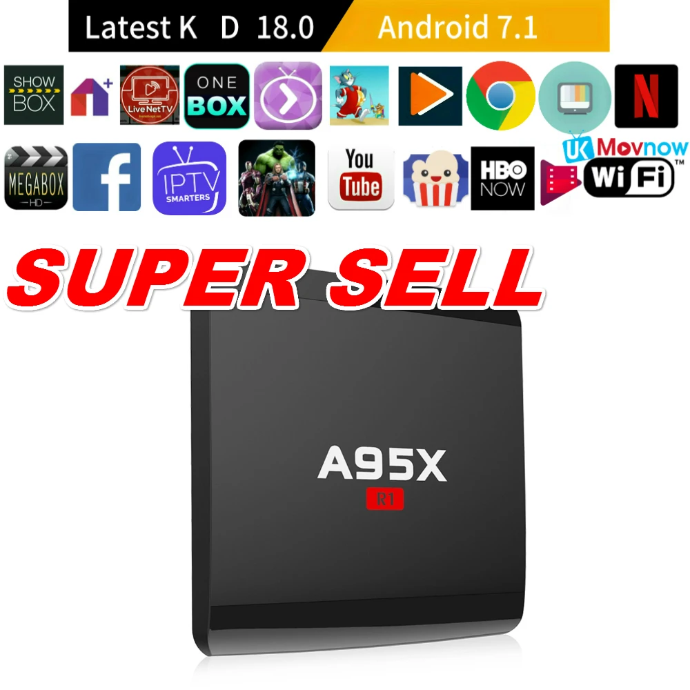 A95X R1 Android tv BOX 7 1 OS Amlogic S905W Box 4K 1G/2G 8G/16G четырехъядерный HDMI 2 4G Wi-Fi Смарт ТВ-бокс