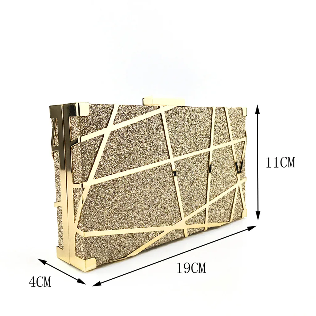 Роскошные золотистая вечерняя сумочка Для женщин вечерние банкетные блестящая сумка свадебные клатчи сумка через плечо на цепочке женские сумочки# RJ1