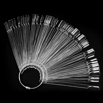 

50pcs/Set Nail Art Polish Display Nail Tools Practice Transparent Natural Color Manicure DIY Ring Manicure Nail Color Sample