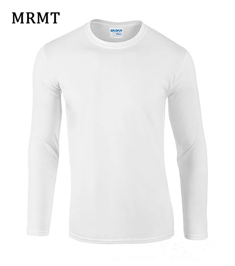 

2023 MRMT 100% Cotton Men's Long Sleeve T Shirt Pure Color Culture Cotton Tshirt Long Neck T-Shirt Solid Tee