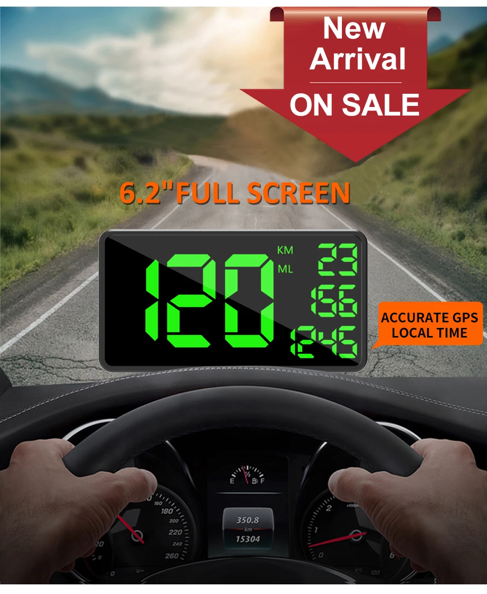 Лучший gps HUD скорость ometer C1090 Head-up дисплей скорость вождения зеленый цвет скорость дисплей общий пробег дисплей после остановки автомобиля