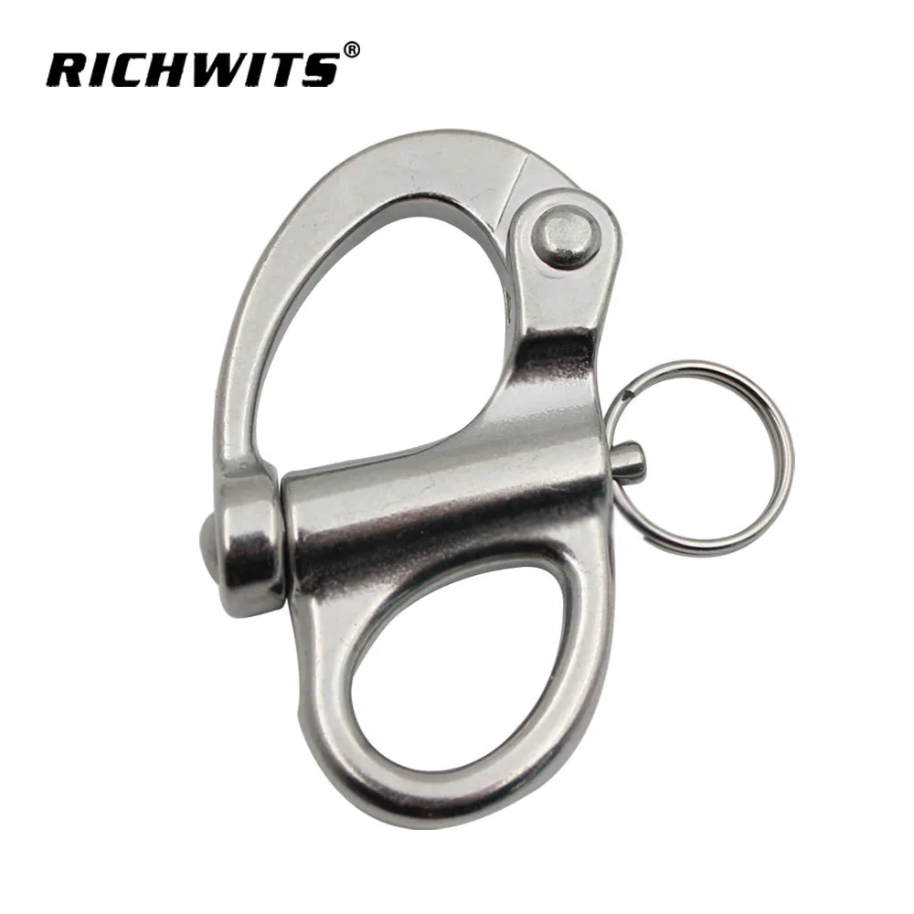 

96mm Boat Snap Shackle Rigging Sailing Fixed Eye Snap Hook For Sailboat Yacht Marine Outdoor Wide Angle Opening Quick Release