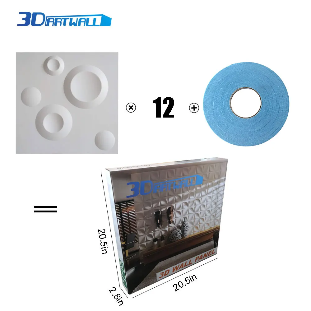 3DARTWALL ПВХ 3D стеновые панели пакет из 48 плиток Луна кратер режим белый для дома и улицы украшения для стен