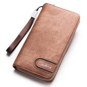 

New Baellerry Men PU Leather Organizer Long Wallet Money Purse Coin Pocket Pochette Male Clutch Hand Bag Card Holder Carteira