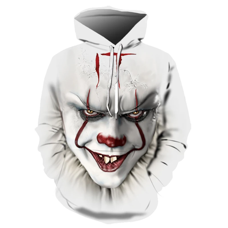 LMS-1295 Movie IT Pennywise клоун Стивен Кинг 1990 толстовка с капюшоном из фильма ужасов, толстовка для косплея, спортивный костюм, толстовка с принтом для мужчин - Цвет: LMS-1295