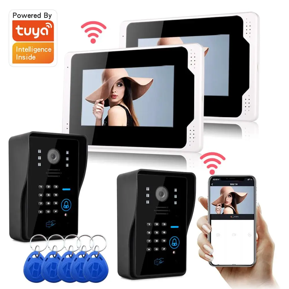 Видеодомофон с Wi Fi и управлением доступом по паролю 7 дюймов 1080P|Видеодомофон| |