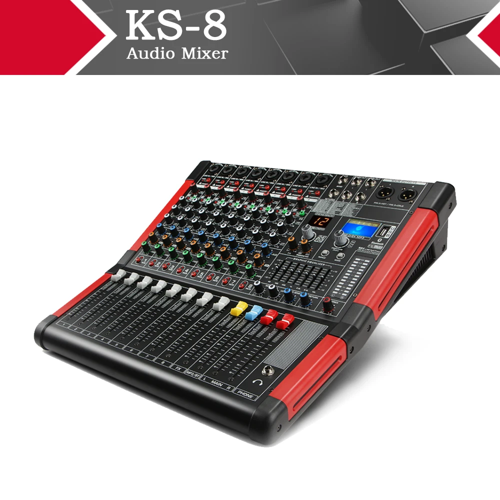 XTUGA KS 8 канальная звуковая панель с цифровым дисплеем MP3 Bluetooth EQ эффекты для сцены