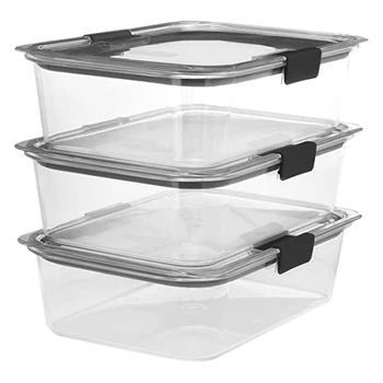 

1 Set/3Pcs Leak-Proof Food Storage PET Container with Lid Dishwasher Physical Preservation Box,Transparent
