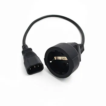 

C14-European Socket,IEC320 C14 Male Plug To European French German Socket Machine Box PDU Power Extension Cable Cord 0.3m 0.6m