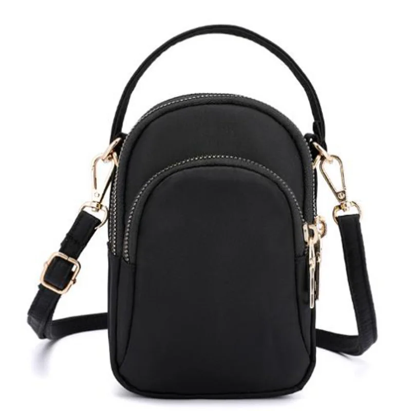 

ABZC-Women'S Shoulder Bag Fashion Handbag Crossbody Nylon Wallet Solid Color Zipper Waterproof Flap Crossbody Bag
