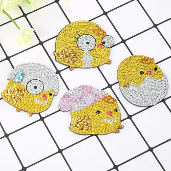 

4pcs Diamond Painting Fridge Magnet DIY Full Drill Special Shaped Heart Diamond Embroidery Cross Stitch Fridge Magnet XMAS Gifts