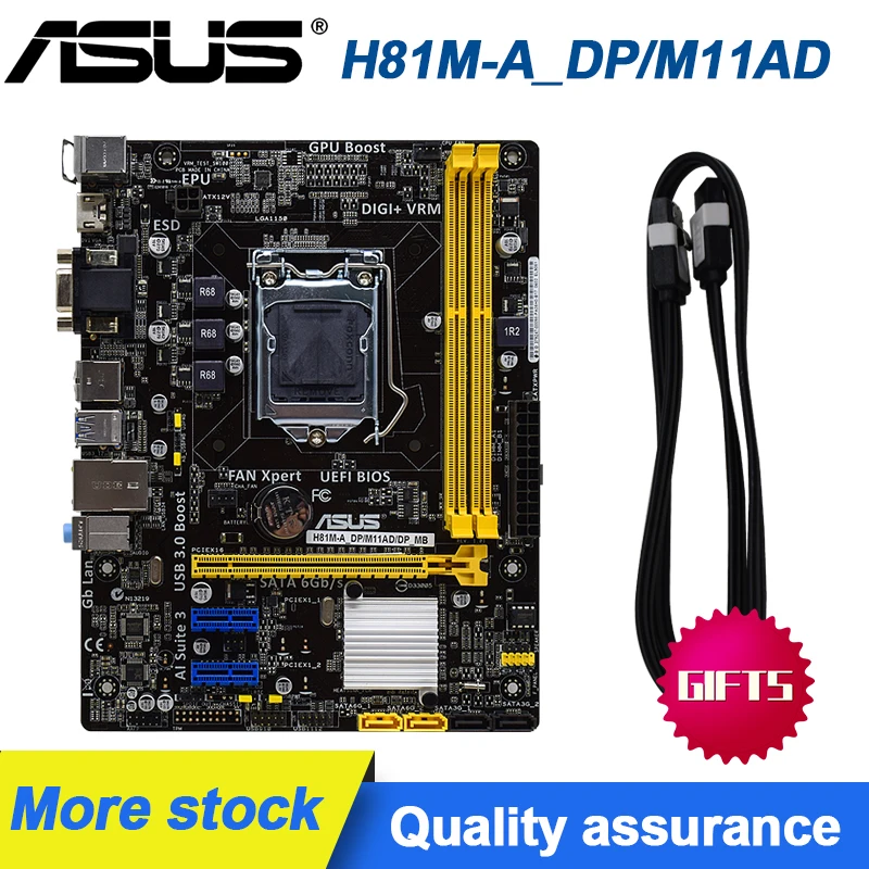 ASUS H81M-A DP/M11AD H81 PC материнская плата M-ATX 1150 контактный поддерживает 4590 оригинальные
