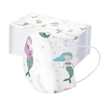 

50Pcs Cartoon Kids Disposable Mask 3 Layer Child Filter Hygiene Thicken Children's Face Mouth Mask Earloop Fast Delievry New