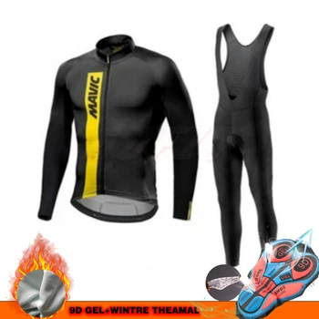 

New MAVIC Pro Team Winter Thermal Ciclismo Ropa Hombres Jersey Traje Bicicleta MTB Ropa Bib uniforme ciclismo hombre manga larga