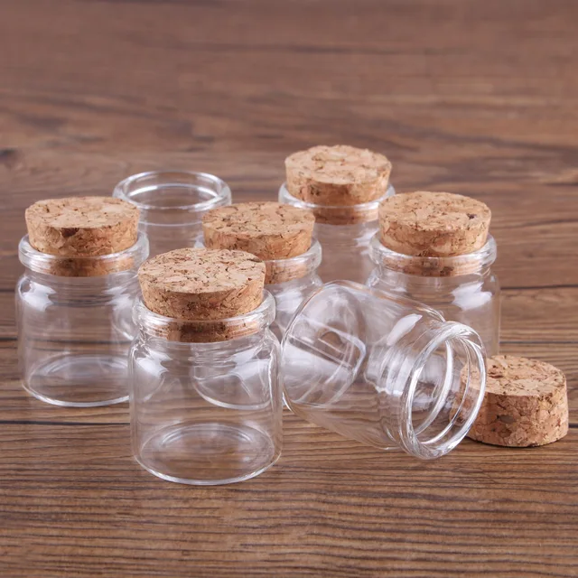 3Pcs 20 Ml 37*40 Mm Cukorkás Palackok Üveg Parafa Fedelekkel Fűszeredények Bájital Üvegedények Tárolóedények - Image 3