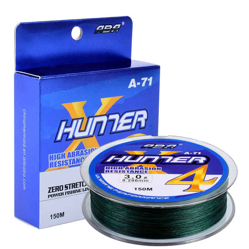 ABA 150m large stock 4 strand pe braided High strength fishing line tuna long line