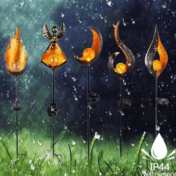 

Solar Light Outdoor Solar Lamp Metal 2V LED Garden Outdoor Flame Lighting Effect Feature Lawn Ornament Lights for Garden #