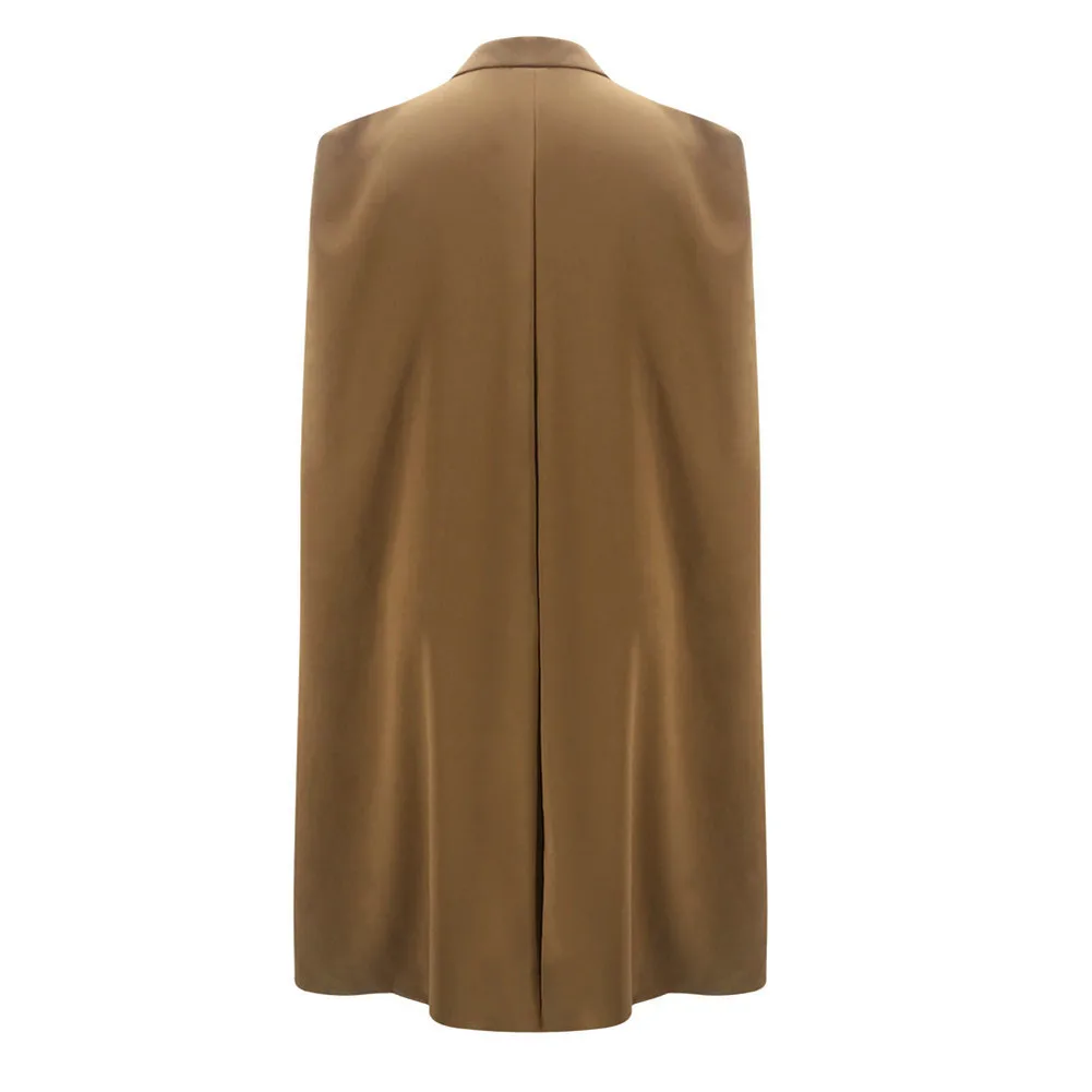 Fashion Women Long Poncho Cape Coat Jacket Office Work Casual Blazer Suit Shawl Plus Cloak Cardigan Career Outwear