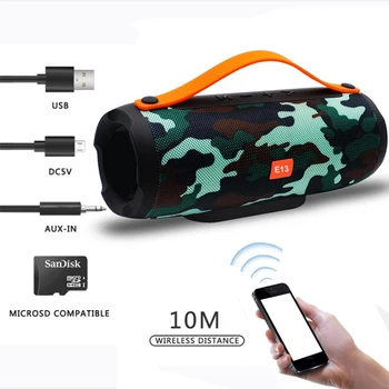 

E13 Wireless Mini Column Portable Bluetooth Speaker 3D Stereo High Power 20W System Subwoofer Music Center for Computer TF AUX