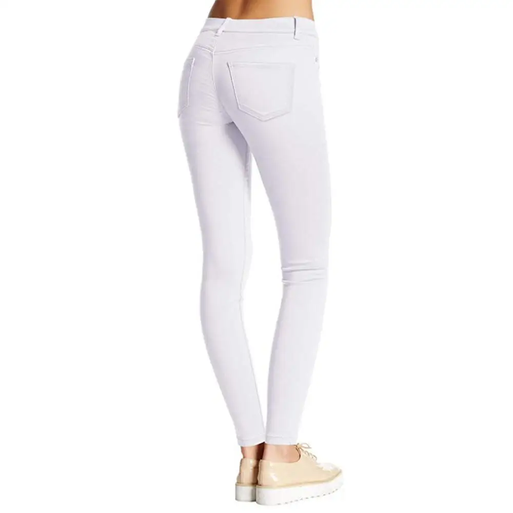 White Women's High Waist Fashion Solid Long Trousers Pants Elasticity Tights Elastic Waist Leggings Long Trousers Pencil Pant&xs - Цвет: White