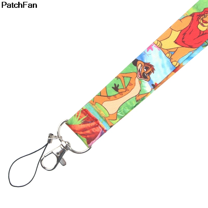 A2542 Patchfan король лев мультфильм ремень шеи ремешки для безопасности отрыва для мобильного телефона USB ID держатель ключа