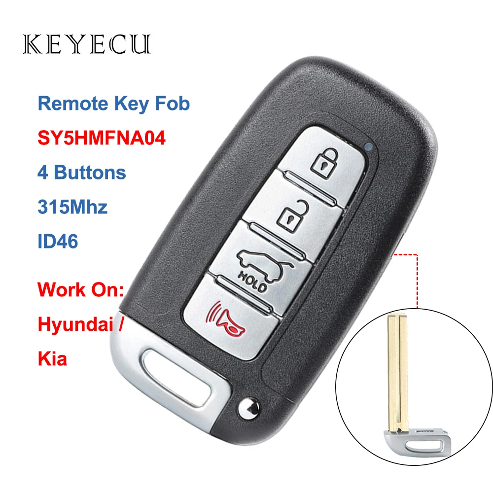 

Keyecu Smart Remote Car Key Fob 4 Buttons 315Mhz ID46 Chip for Kia Borrego Forte Optima Rio Sorento Soul Sportage SY5HMFNA04