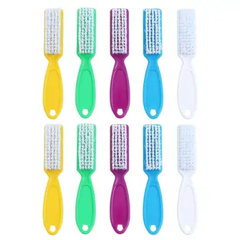 

10pcs Nail Brushes Durable Portable Plastic Long Handle Dust Brush Manicure Tools Fingernail Brush Cleaning Brush