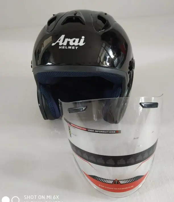 Arai R3 шлем мотоциклетный шлем с открытым мотокроссом размер шлема: S M L XL XXL, Опционный трехцветный объектив 3 - Цвет: Transparent