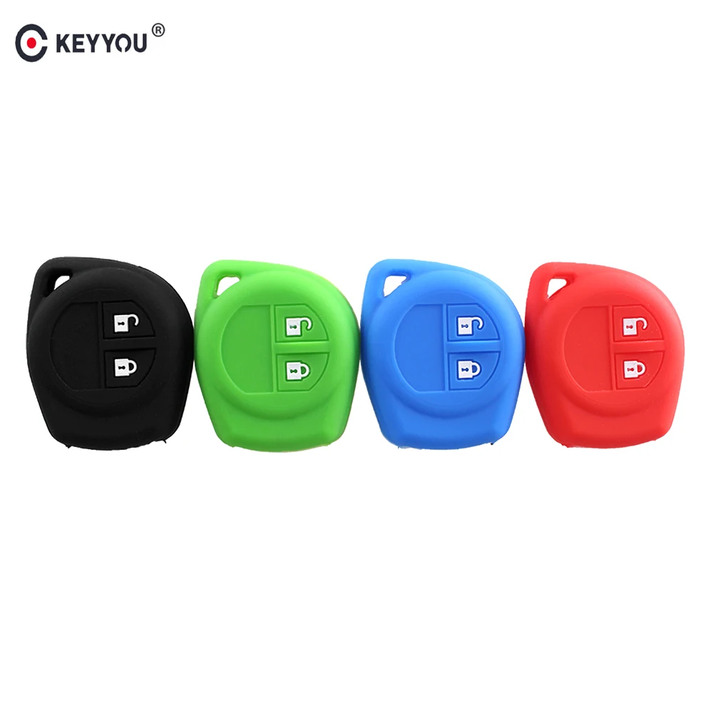

KEYYOU 2 Buttons Silicone Car Key Cover Case For SUZUKI SX4 SWIFT LIANA VITARA JIMNY ALTO IGNIS ESTEEM Remote Protector Holder