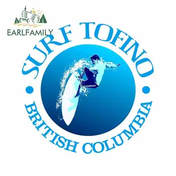 

EARLFAMILY 13cm x 13cm For Tofino Surf Vinyl Car Stickers Personality Creative Decal Waterproof Refrigerator For JDM SUV RV