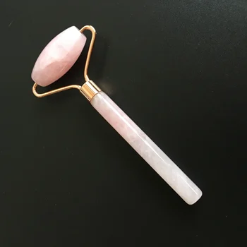 

Natural Quartz Jade Facial Roller Massager Anti Wrinkle Mini Roller pink jade Face Massage